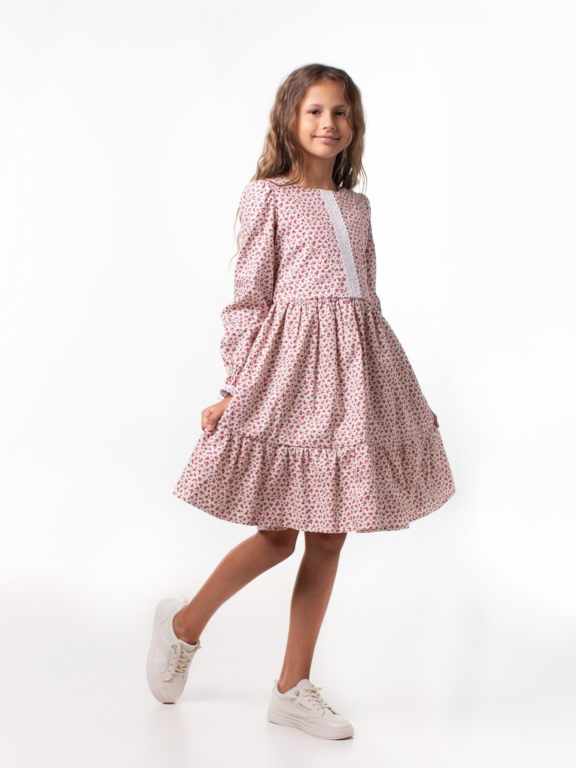 Платье детское из хлопка с кружевом — изображение 6